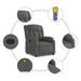 Massagestoel in donkergrijze stof