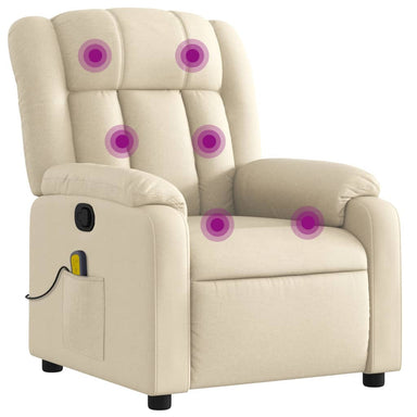 Massagestoel met crèmekleurige stof