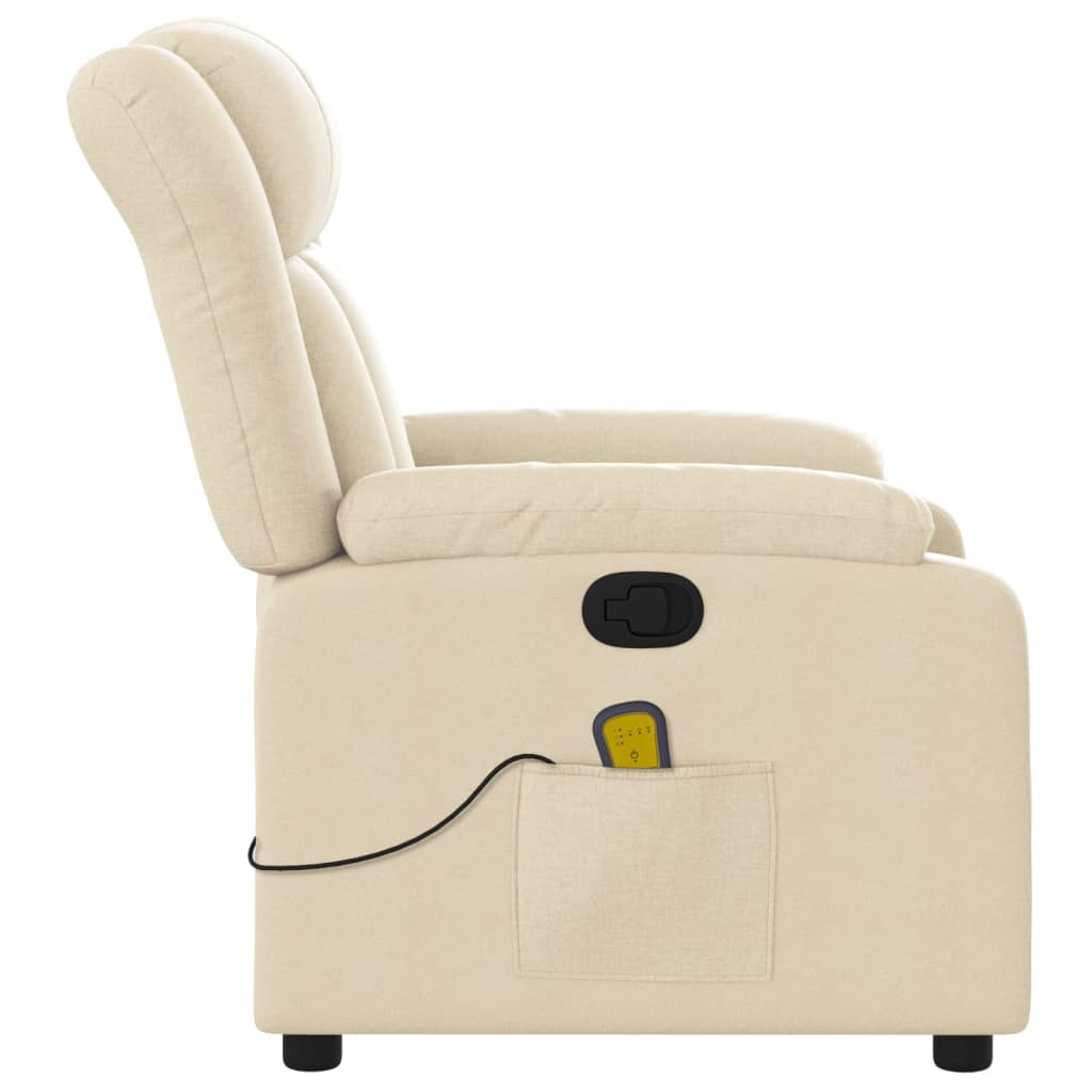 Massagestoel met crèmekleurige stof