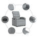 Relaxfauteuil lichtgrijze stof