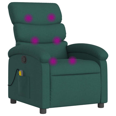 Massagestoel met donkergroene stof