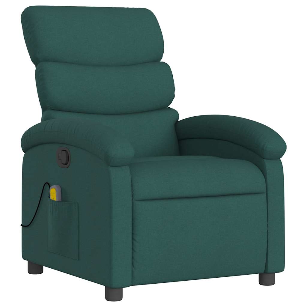 Massagestoel met donkergroene stof