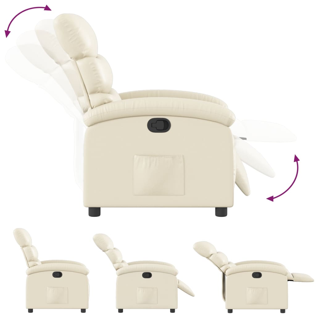 Relaxfauteuil Crème Kunstleer