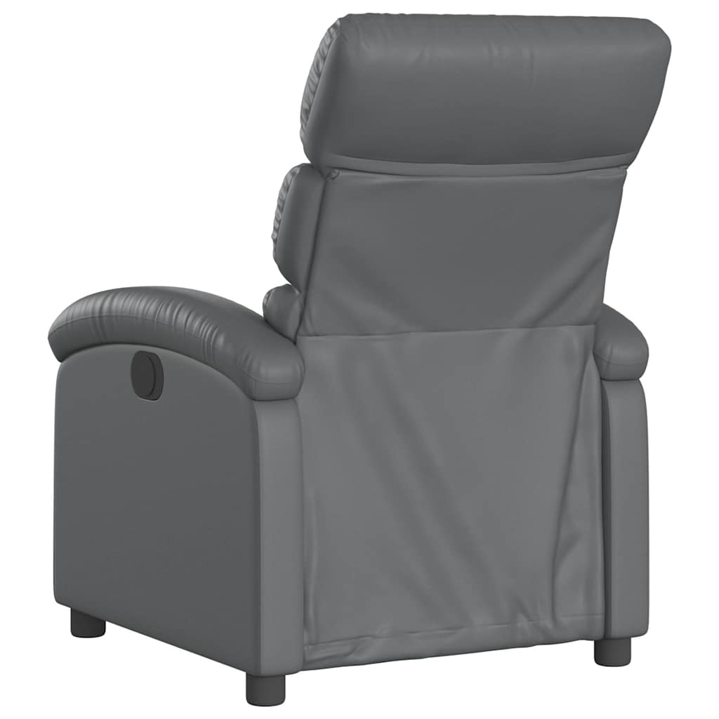 Relaxfauteuil grijs kunstleer