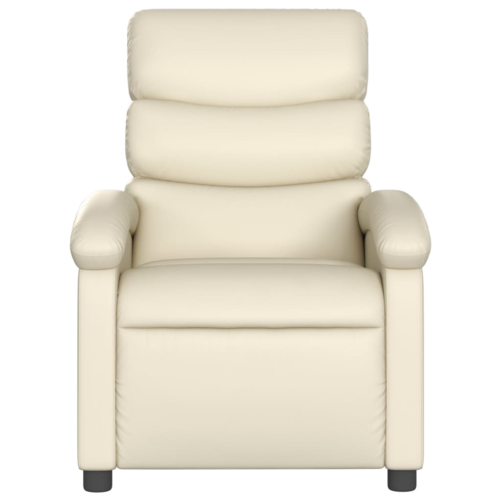Massagestoel van kunstleer in crèmekleur