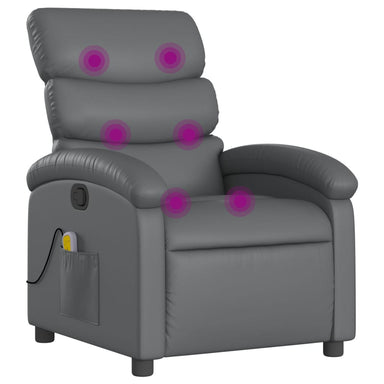 Massagestoel van grijs kunstleer