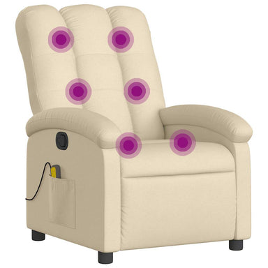 Massagestoel met crèmekleurige stof