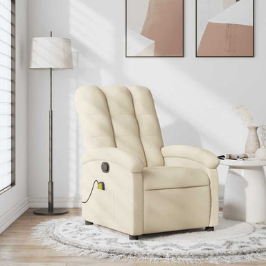 Massagestoel met crèmekleurige stof