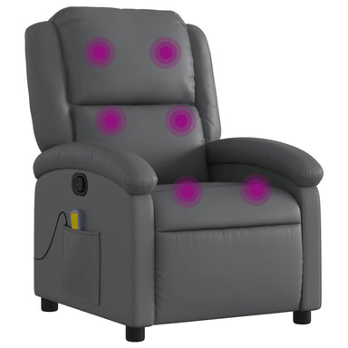 Massagestoel van grijs kunstleer