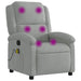 Massagestoel lichtgrijs fluweel