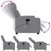 Massagestoel met lichtgrijze stof