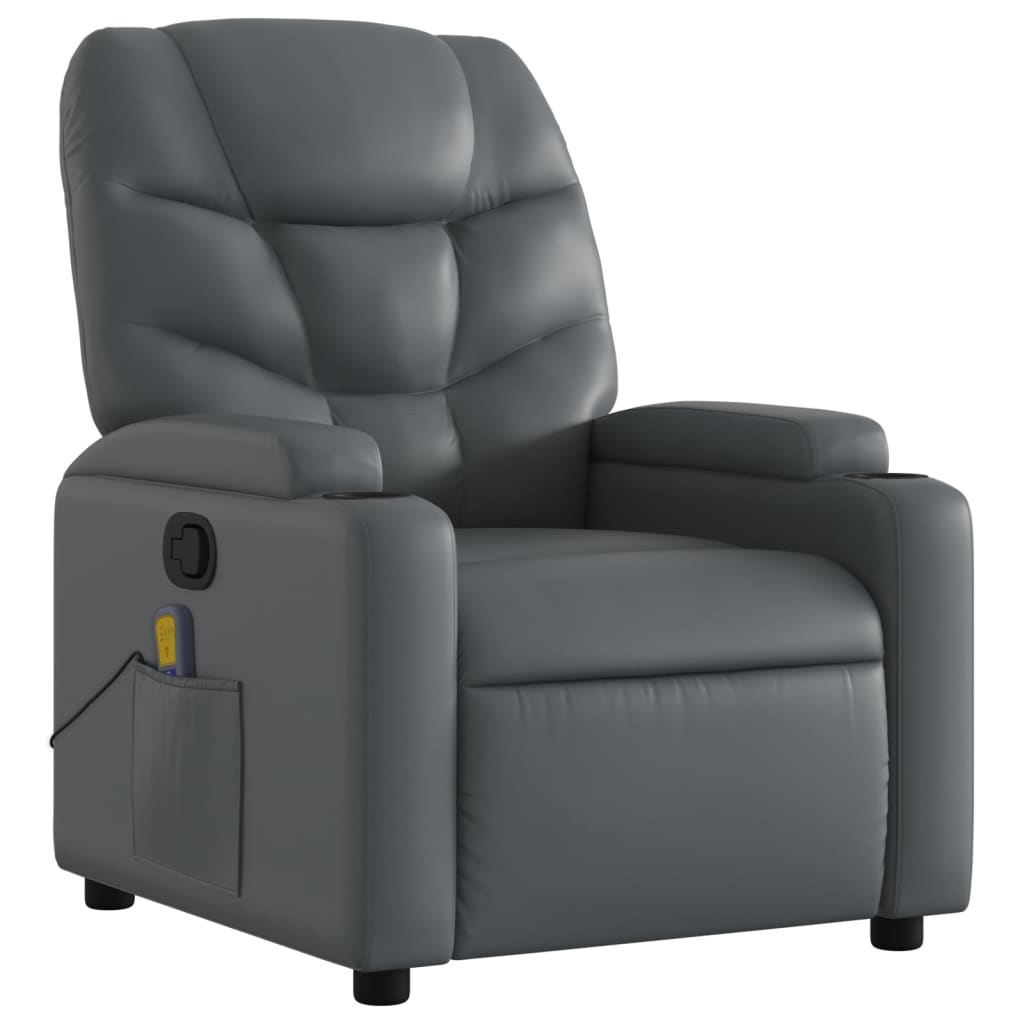 Massagestoel van grijs kunstleer
