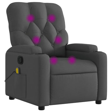 Massagestoel in donkergrijze stof