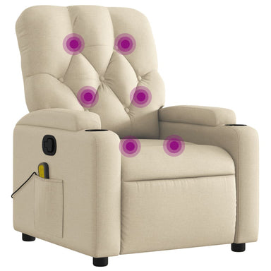 Massagestoel met crèmekleurige stof