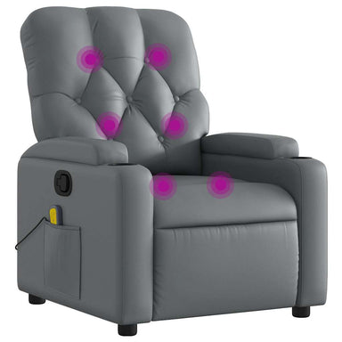 Massagestoel van grijs kunstleer