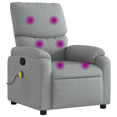 Massagestoel met lichtgrijze stof