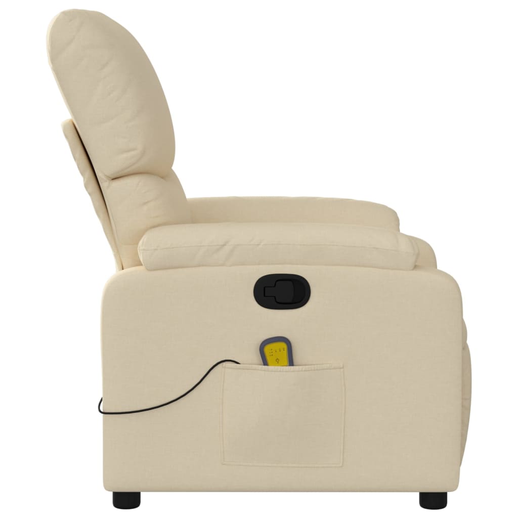 Massagestoel met crèmekleurige stof