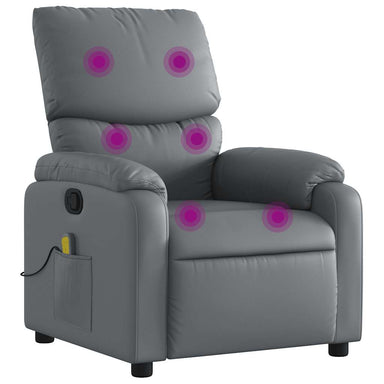 Massagestoel van grijs kunstleer