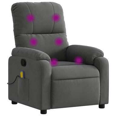 Massagestoel in donkergrijs microvezelstof