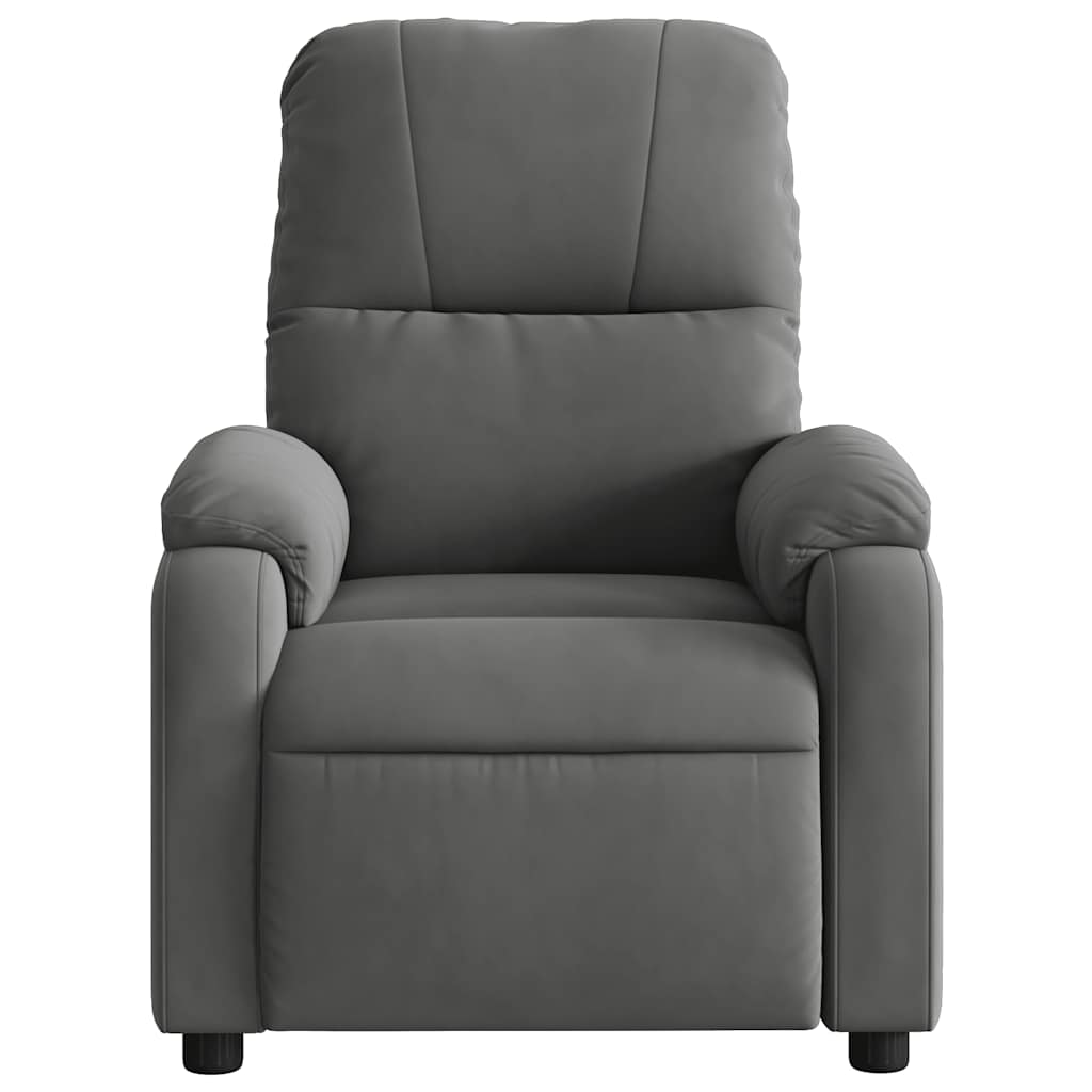 Massagestoel in donkergrijs microvezelstof