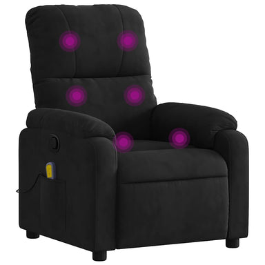 Massagestoel van zwarte microvezelstof