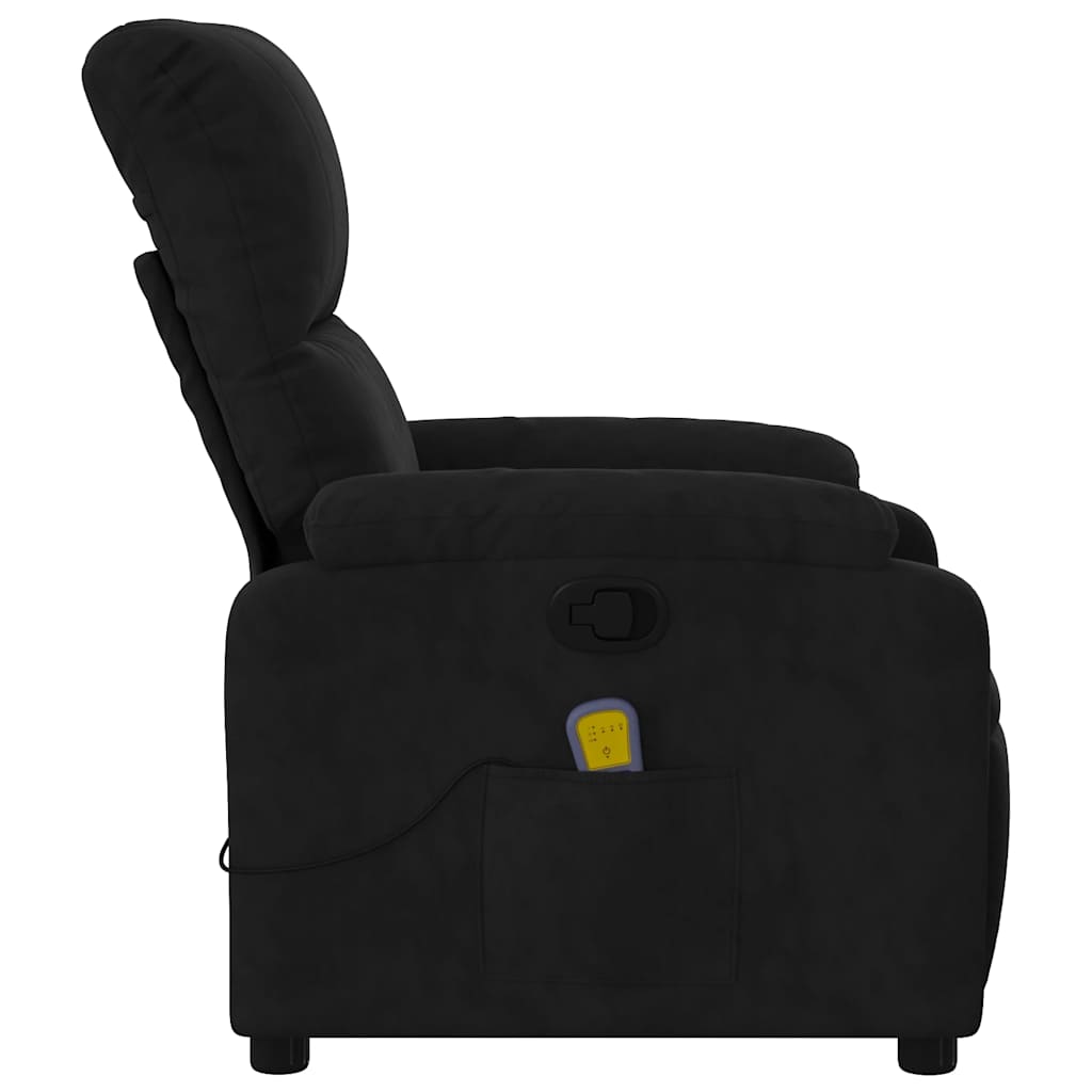 Massagestoel van zwarte microvezelstof