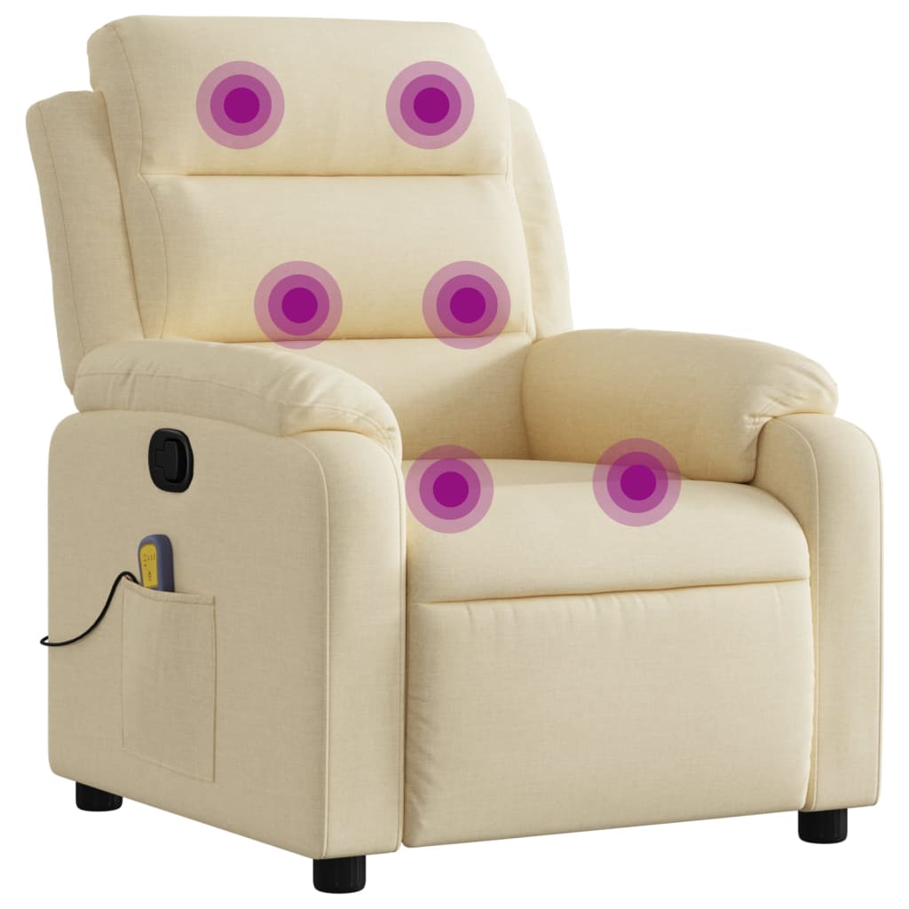 Massagestoel met crèmekleurige stof
