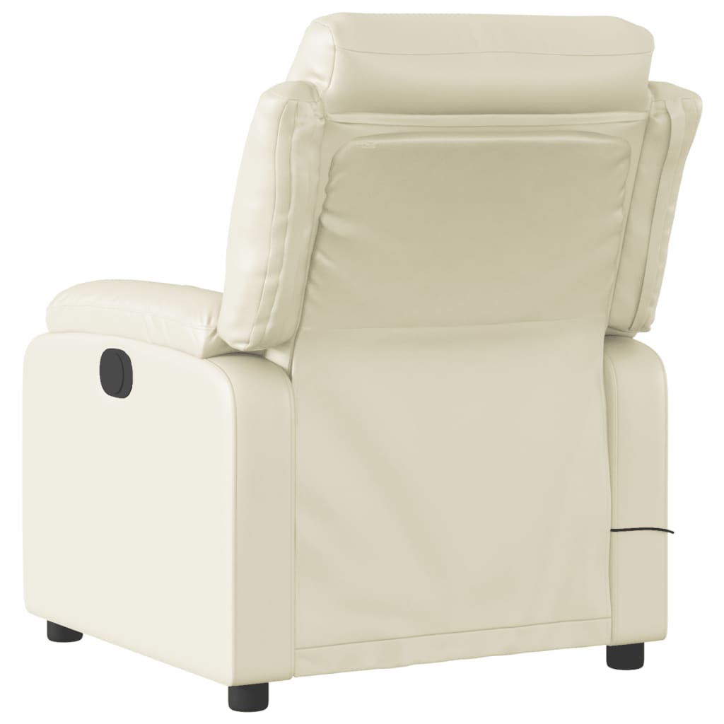 Massagestoel van kunstleer in crèmekleur