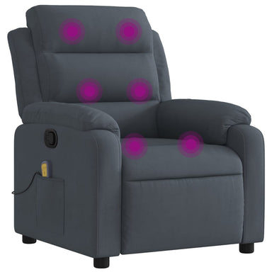Massagestoel in donkergrijs fluweel