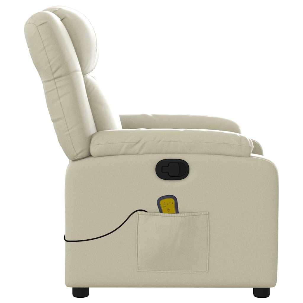Massagestoel van kunstleer in crèmekleur