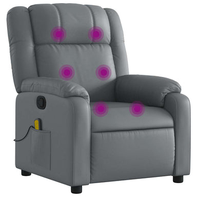 Massagestoel van grijs kunstleer
