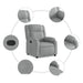 Relaxfauteuil lichtgrijze stof