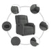 Relaxfauteuil donkergrijze stof
