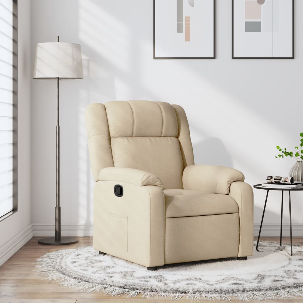 Relaxfauteuil crème stof