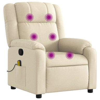 Massagestoel met crèmekleurige stof