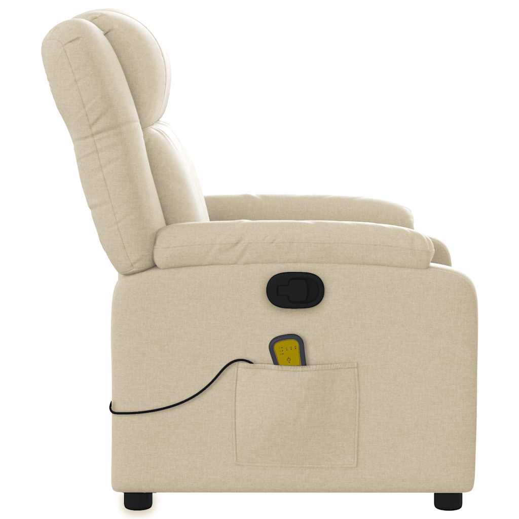 Massagestoel met crèmekleurige stof