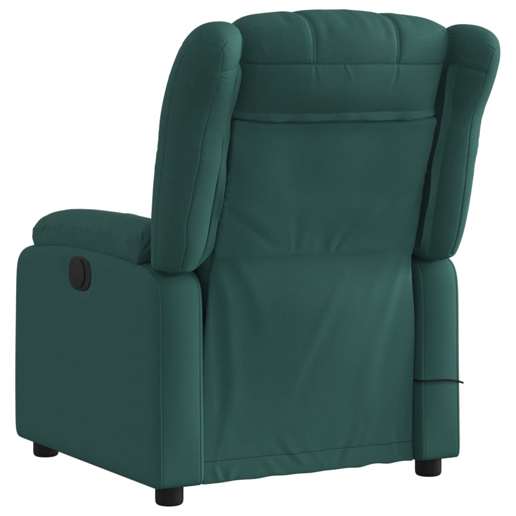 Massagestoel met donkergroene stof
