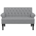 Bankje met rugleuning 120x62x75,5 cm stof lichtgrijs