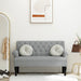 Bankje met rugleuning 120x62x75,5 cm stof lichtgrijs