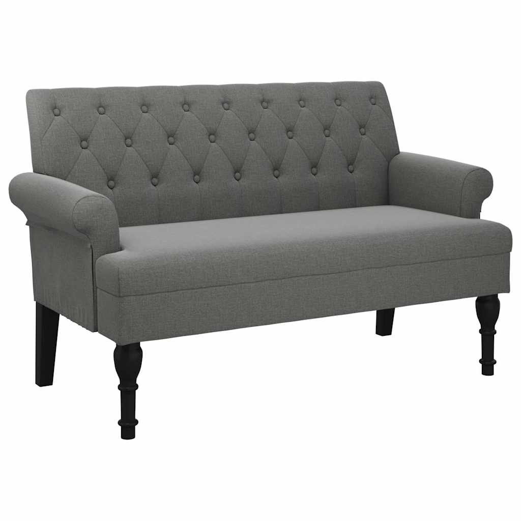 Bank met rugleuning donkergrijs 120x62x75,5 cm stof