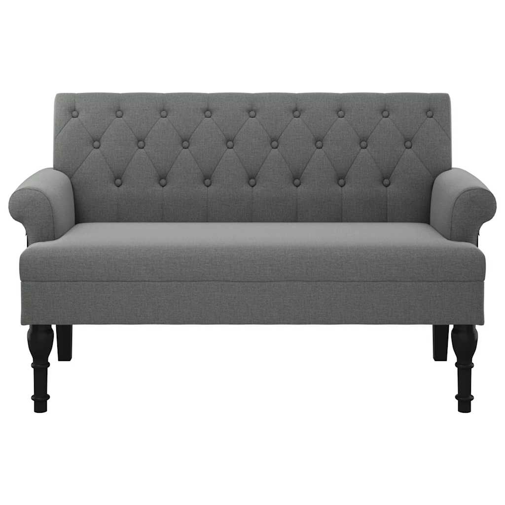Bank met rugleuning donkergrijs 120x62x75,5 cm stof
