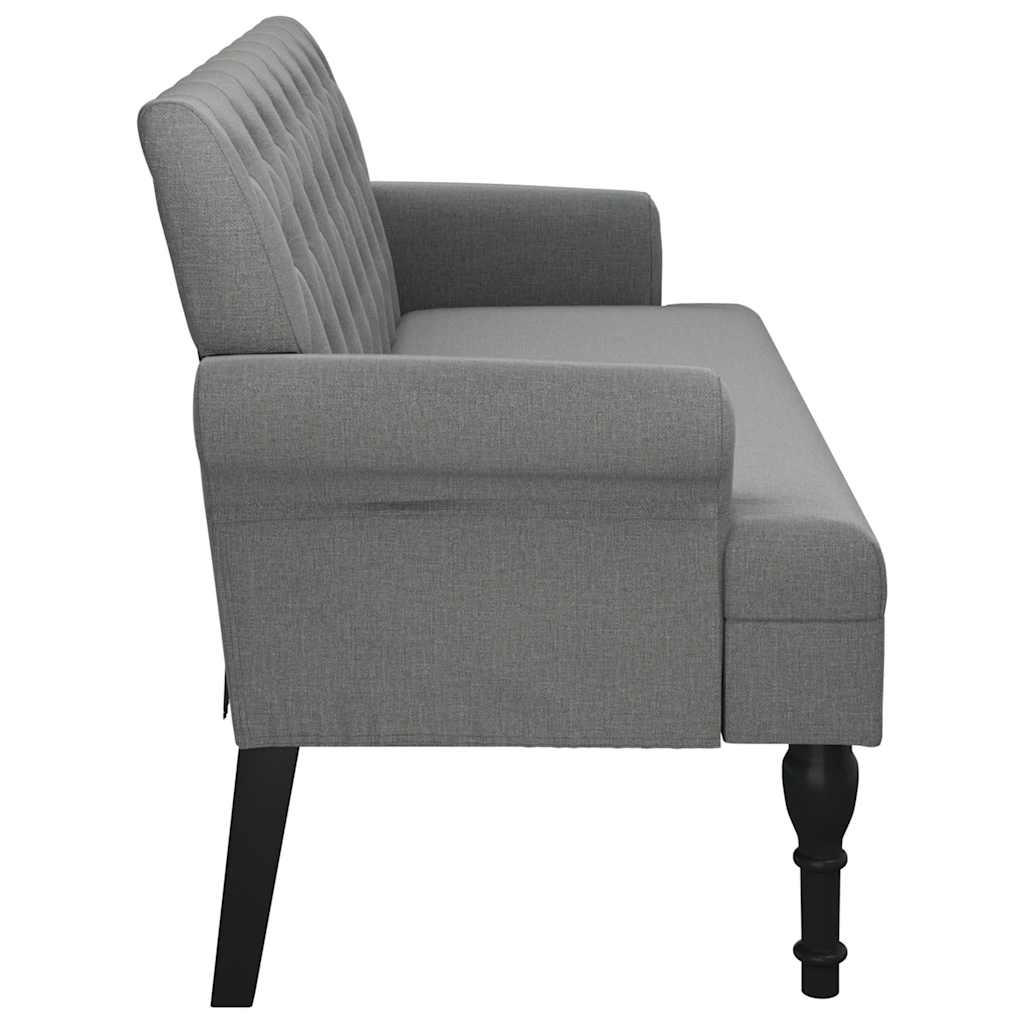Bank met rugleuning donkergrijs 120x62x75,5 cm stof