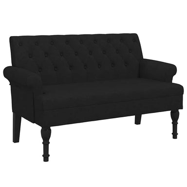 Bank met rugleuning zwart 120x62x75,5 cm stof
