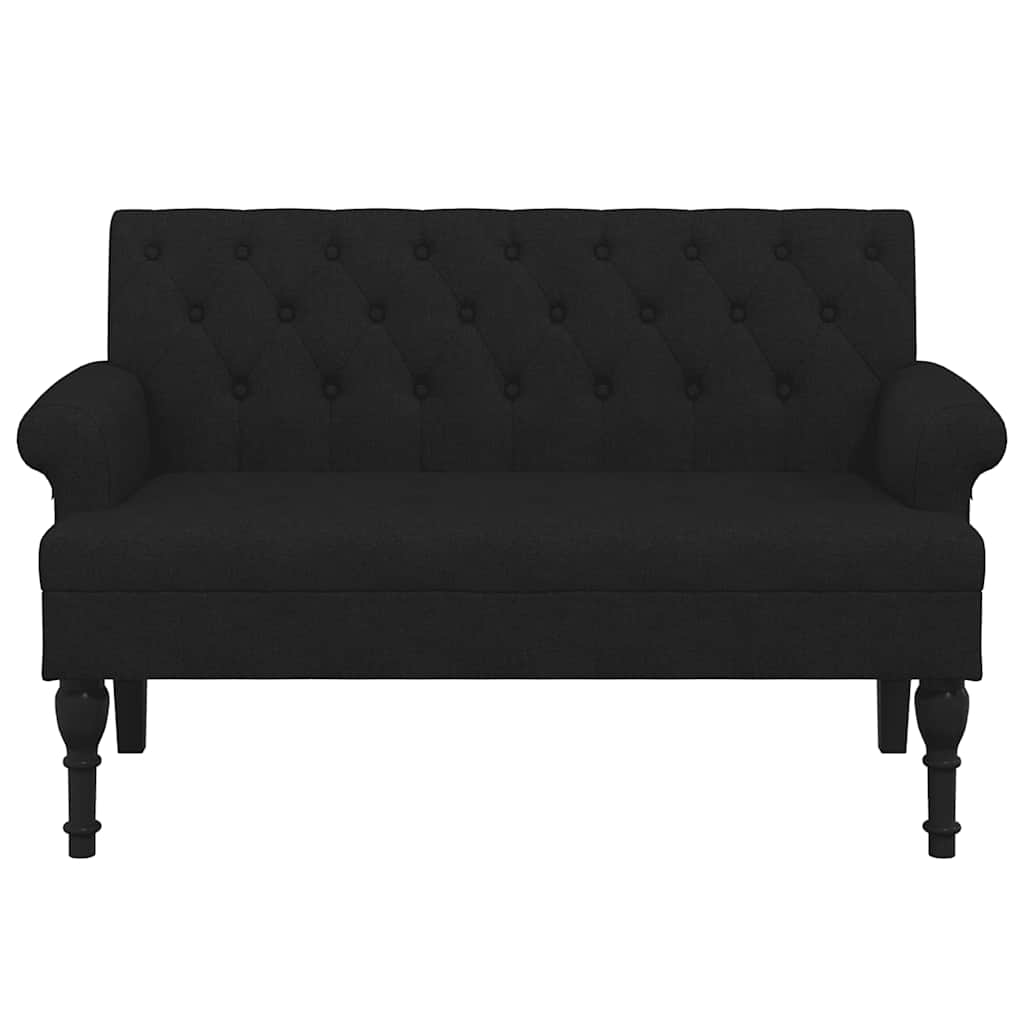 Bank met rugleuning zwart 120x62x75,5 cm stof