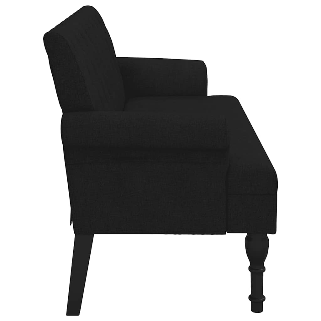 Bank met rugleuning zwart 120x62x75,5 cm stof