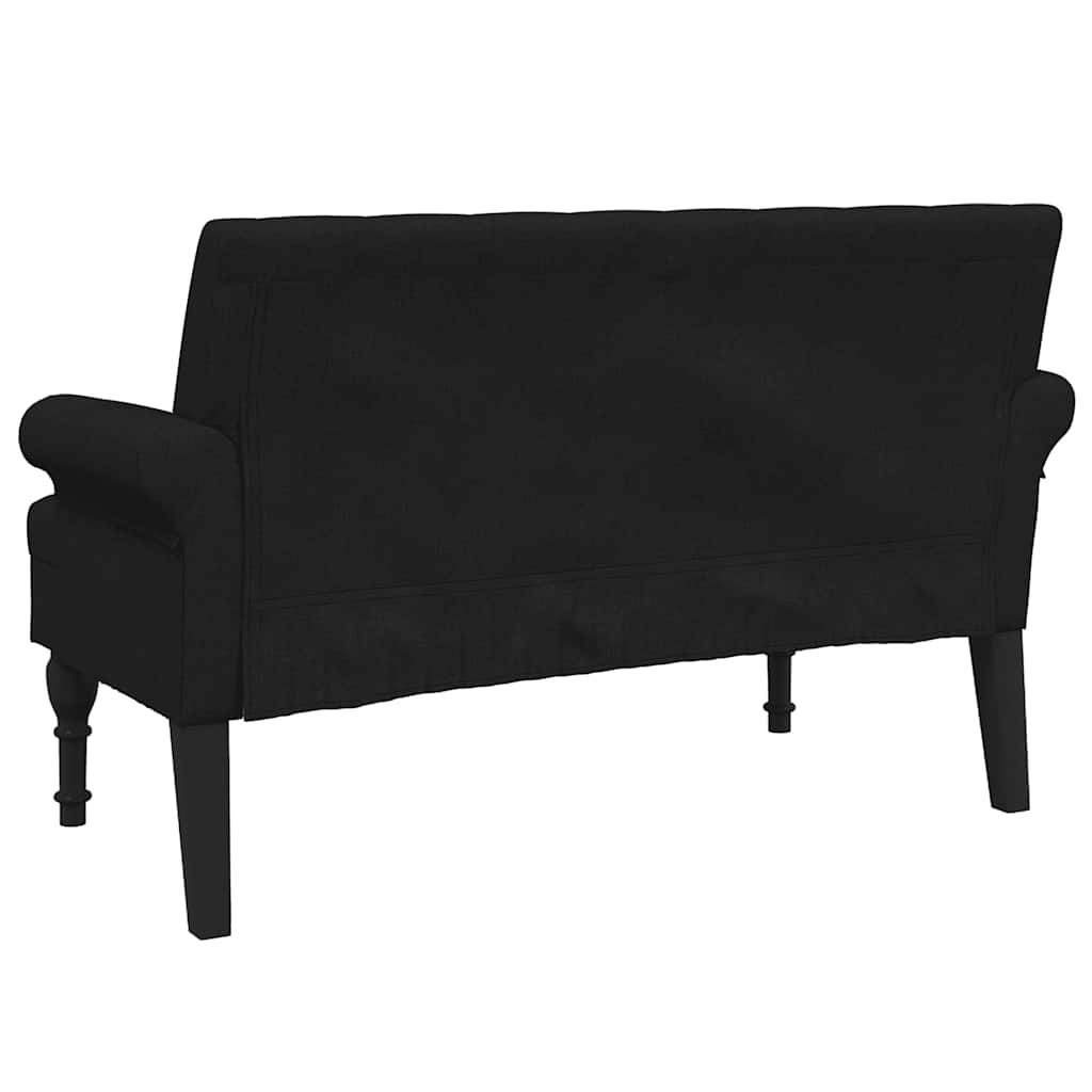 Bank met rugleuning zwart 120x62x75,5 cm stof