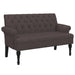 Bankje met rugleuning 120x62x75,5 cm stof donkerbruin