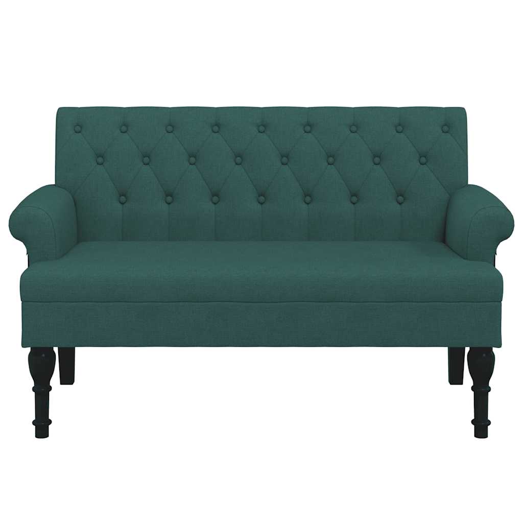 Bankje met rugleuning 120x62x75,5 cm stof donkergroen