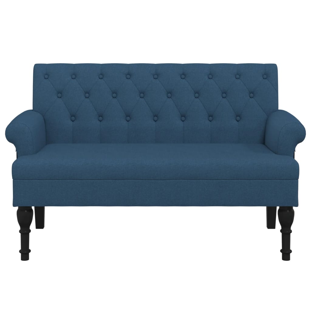 Bankje met rugleuning 120x62x75,5 cm stof blauw