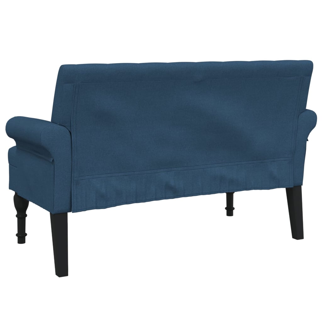 Bankje met rugleuning 120x62x75,5 cm stof blauw